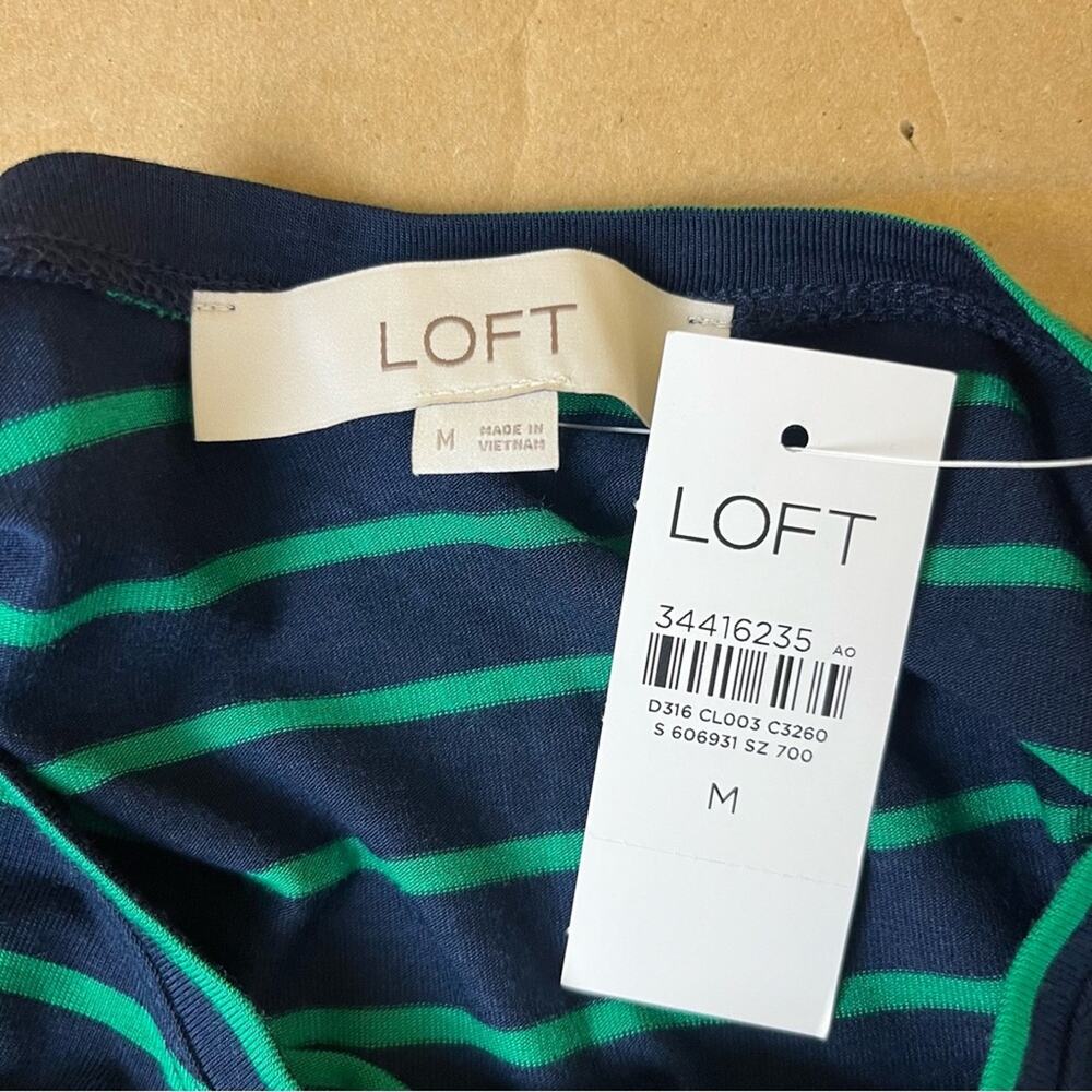 LOFT Navy and Teal Striped Maxi Dress - Picture 7 of 8